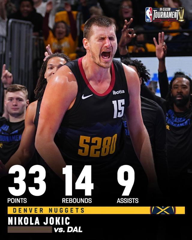 16中14送独行侠首败 约基奇再把一项纪录收入囊中